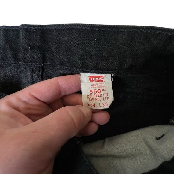 Levi's 550 Men's Vintage 1994 Orange Tab Black Made in USA Straight Leg 34W 30L - Picture 13 of 16